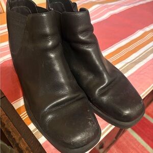 Sleek Black Leather Ankle Boots